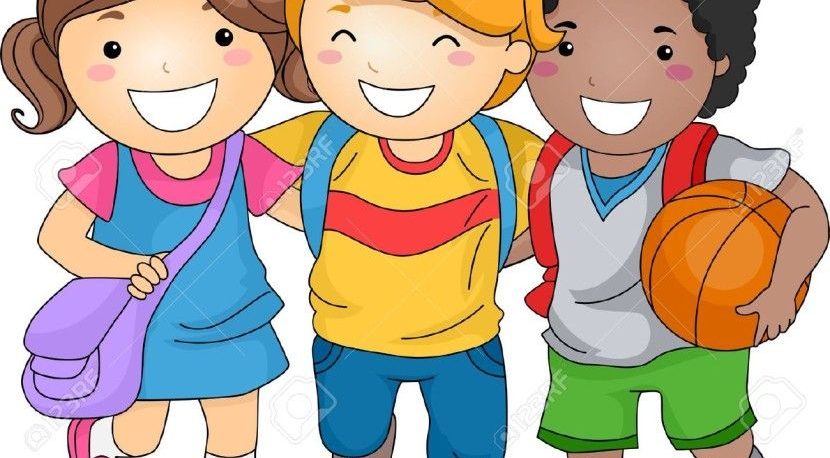 group of boy friends clipart